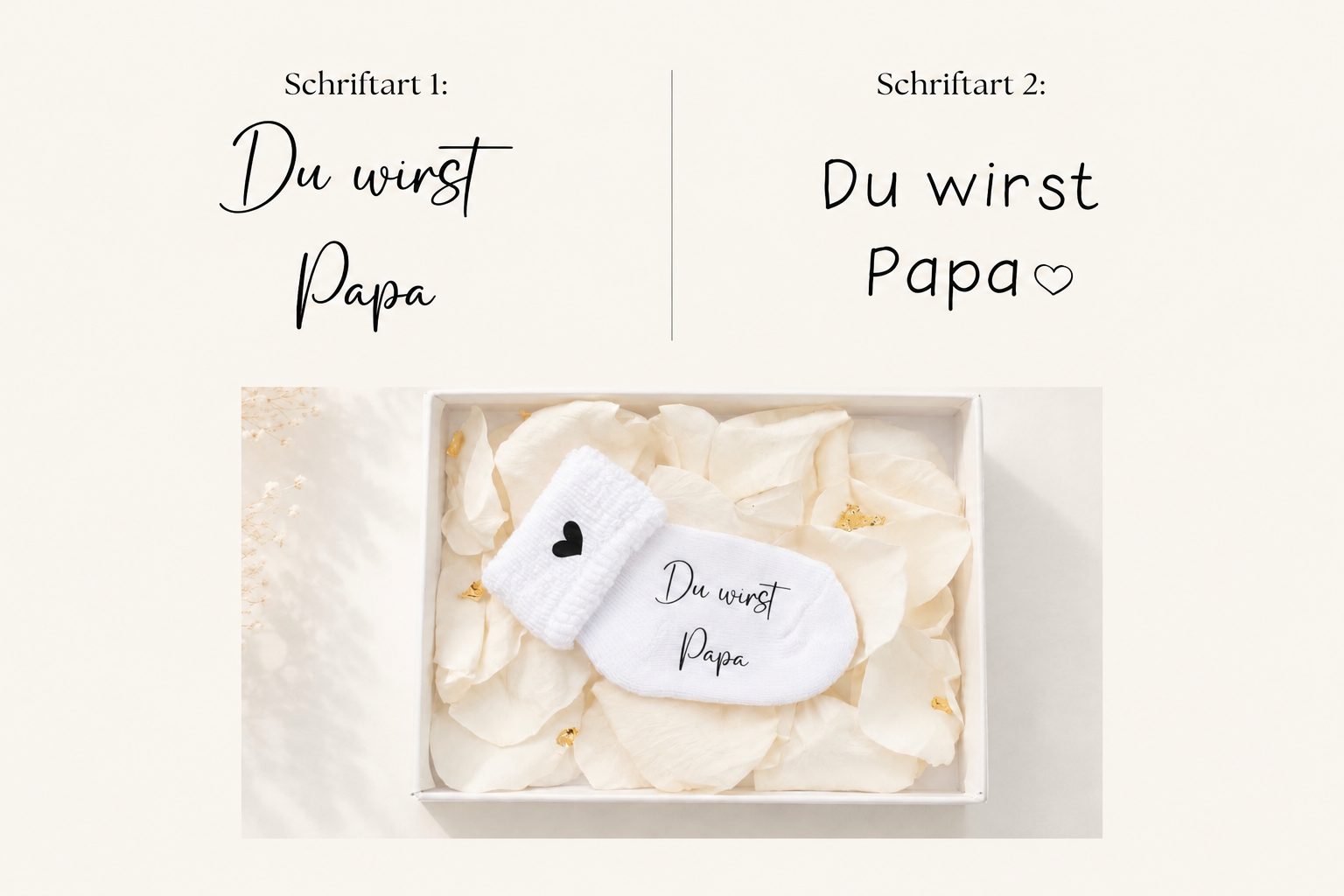 Personalisierte Babysocke mit Wunschtext – Bild 2