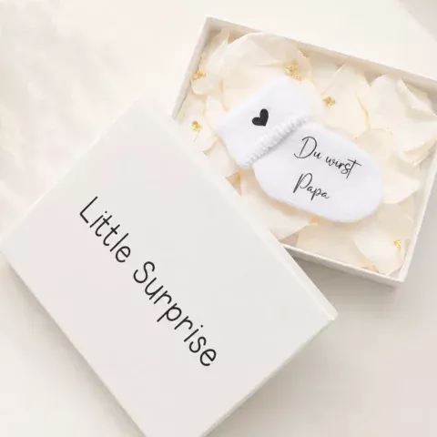Bedruckte Babysocke mit Text Du wirst Papa als Geschenkidee