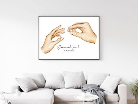 Personalisierte Love Poster Verlobung / Hochzeit
