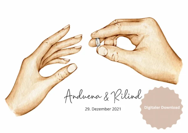 Digitales Love Poster Verlobung & Hochzeit – personalisierbare Canva-Vorlage zum Download und Ausdrucken