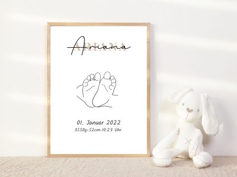 Personalisiertes Baby Feet Poster