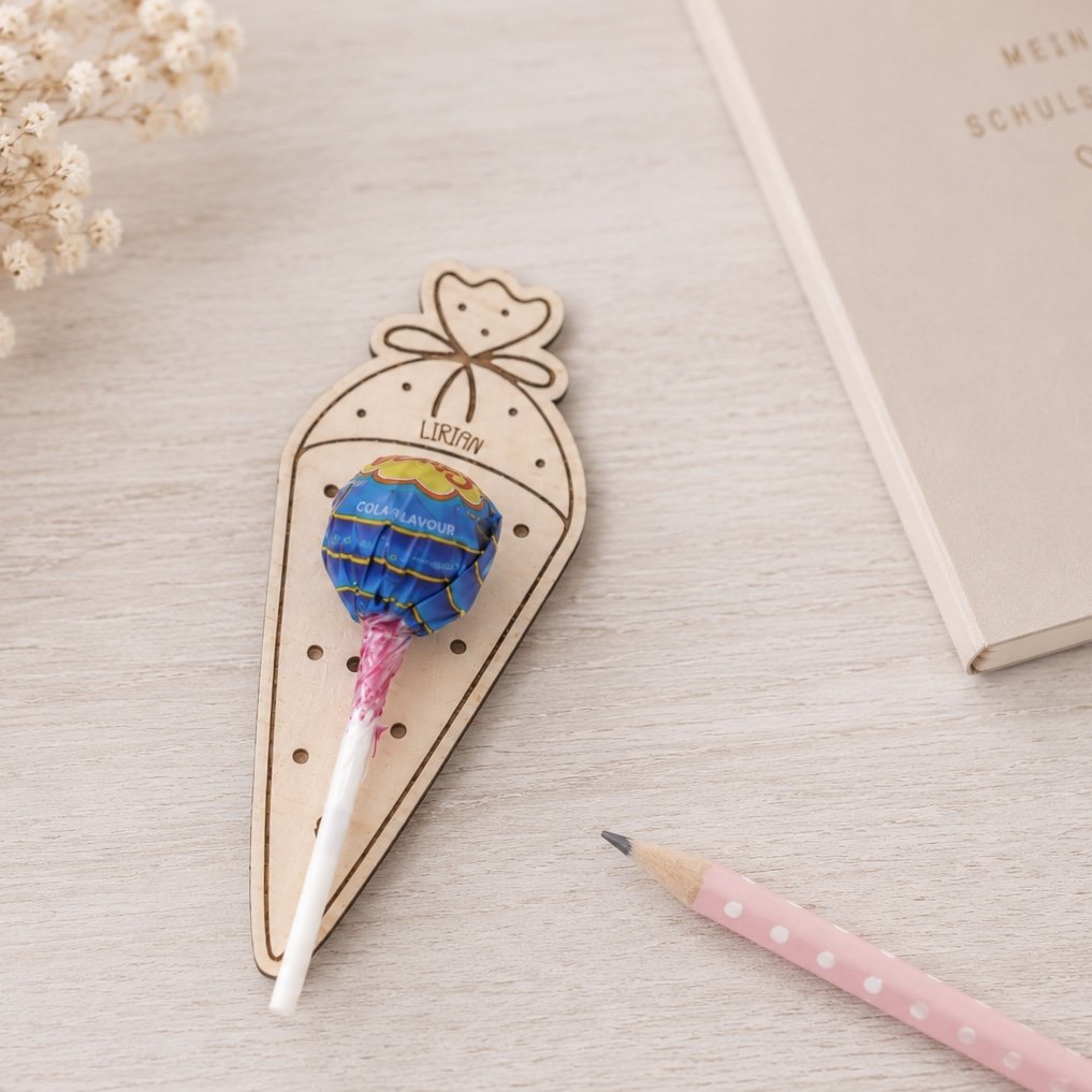 Lollihalter Einschulung Holz