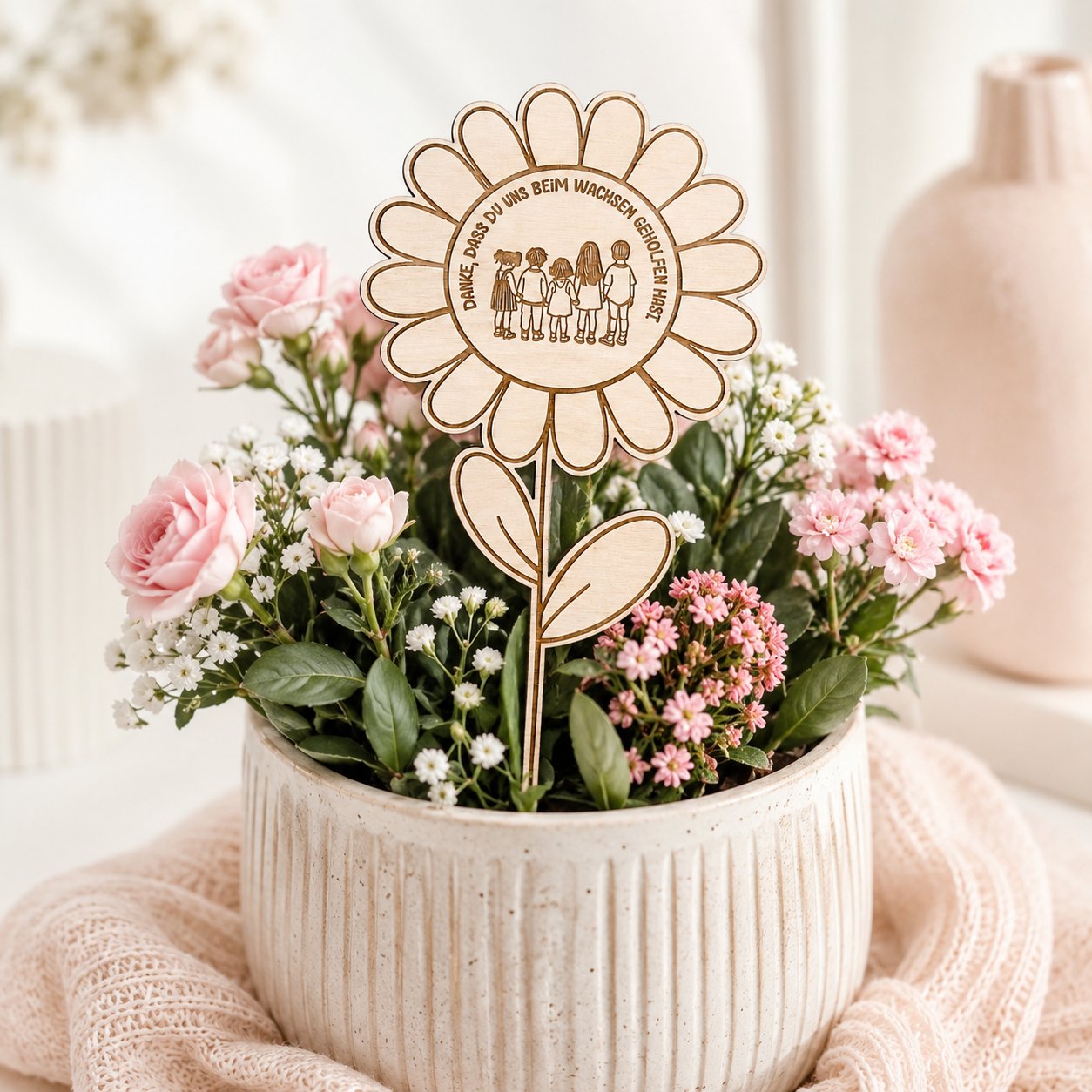 Personalisierter Blumenstecker Abschiedsgeschenk