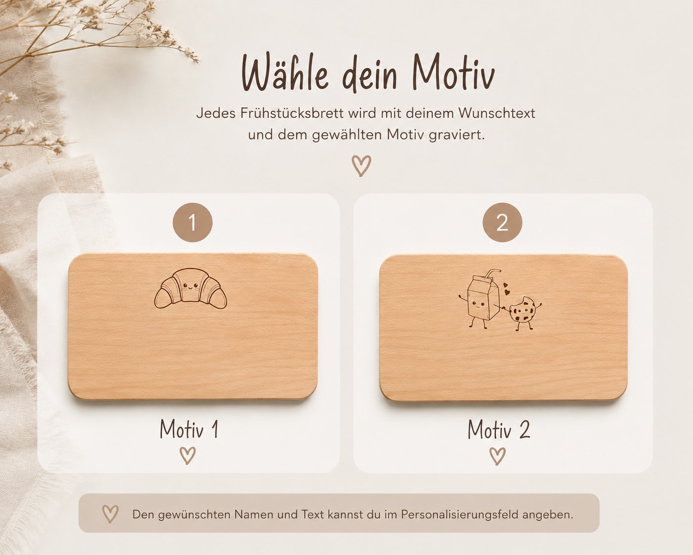 Personalisiertes Frühstücksbrett Kinder mit Motiv – Bild 2